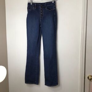 Gap jeans women 27 blue button fly bootcut flare